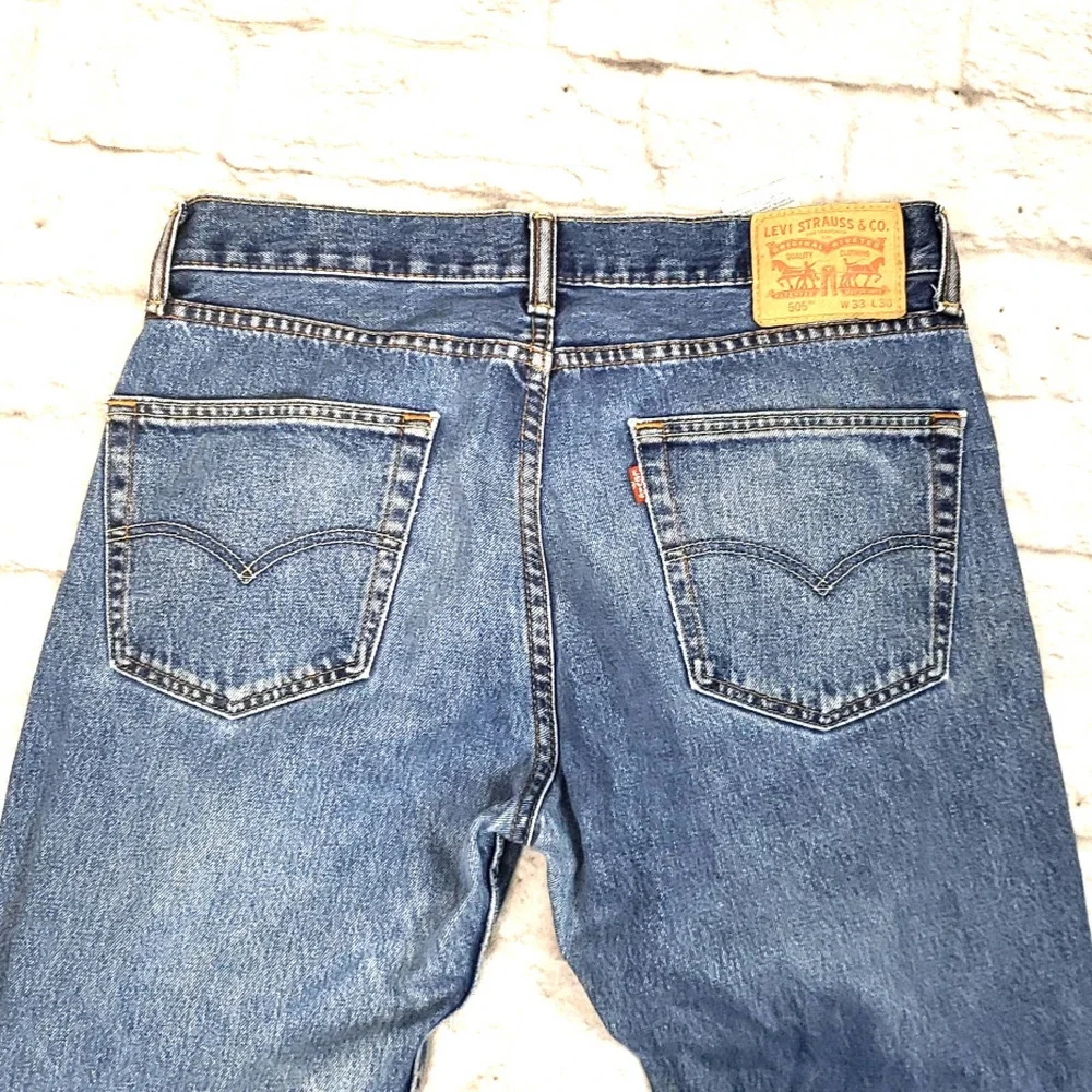 Levi's 505 Men's Jeans 33x30 Regular Straight Distressed Grunge 100% Cotton